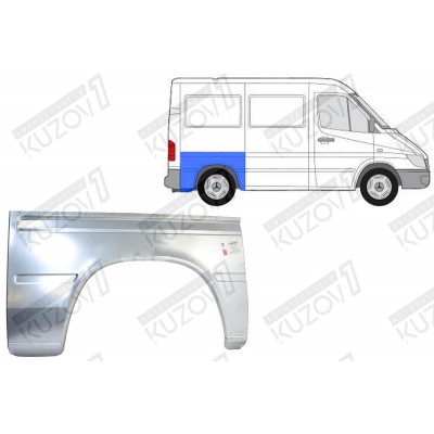 Крыло Заднее (правое) Короткая База, 66 См Klokkerholm для Mercedes Sprinter 1995-2000 - фото